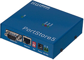 PortStore5 - Konvertor RS-232 na Ethernet + Buffer sériových dat