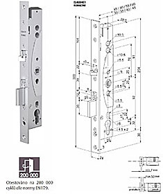 EL461/35/24 Elektromech. samozamykací úzký zámek s oboustrannou kontrolou vstupu