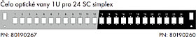 Čelo optické vany 1U pro 24SC simplex/LC duplex/E2000 s otvory v2 FP2-1U-24SCS-G