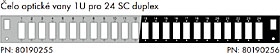 Čelo optické vany 1U pro 24 SC duplex BK s montážními otvory v2 FP2-1U-24SCD-B