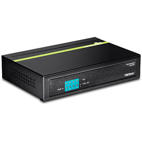 Switch 5 portů 10/100Mbps, (4x PoE, 1x bez PoE), kapacita 1Gbps, 31W, kov