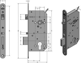 Elektromechanický samozamykací zámek, akustická signalizace, 12V DC/250mA