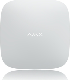 Ajax Hub 12V ústředna bílá až 100 prvků, 9 oblastí, TCP/IP, GSM 2G