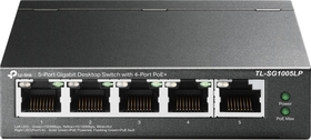 5 portový POE+ gigabitový Unmanaged switch, 40W, 802.3af/at, desktop, 5 let