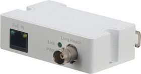 Přijímač pro přenos IP kamer po koaxiálním kabelu až na 1000m, 1 port, PoE(+)