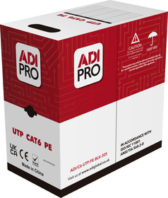 ADI-PRO venkovní instal. kabel CAT6, UTP, PE, Fca, box 305m, černý
