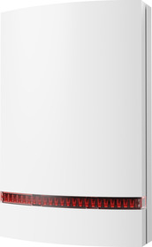 Venkovní bezdrátová siréna s bílým krytem, červený maják, bez baterií