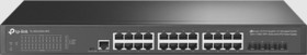 24 port gigabit L2+ řízený switch se 4 10G SFP+ sloty, zálož.UPS napájení, rack