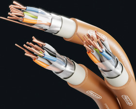 Hnědý stíněný kabel PRAFlaGuard+ F 1x2x0.8, PH120-R, B2ca s1d1a1, 100m