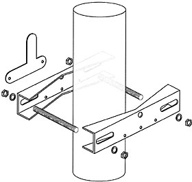 Pole mount clamp for D-Tect detectors