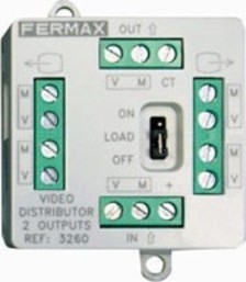 Mini videodistributor pro 4 videotelefony, rozměry 44x44x16 mm