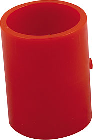 Plain red ABS 25 mm socket.