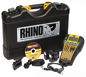 Kufříková sada štítkovače RHINO 6000 včetně programu do PC, adapteru a baterie